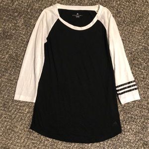 Adidas Climalite Black & White Baseball Tee